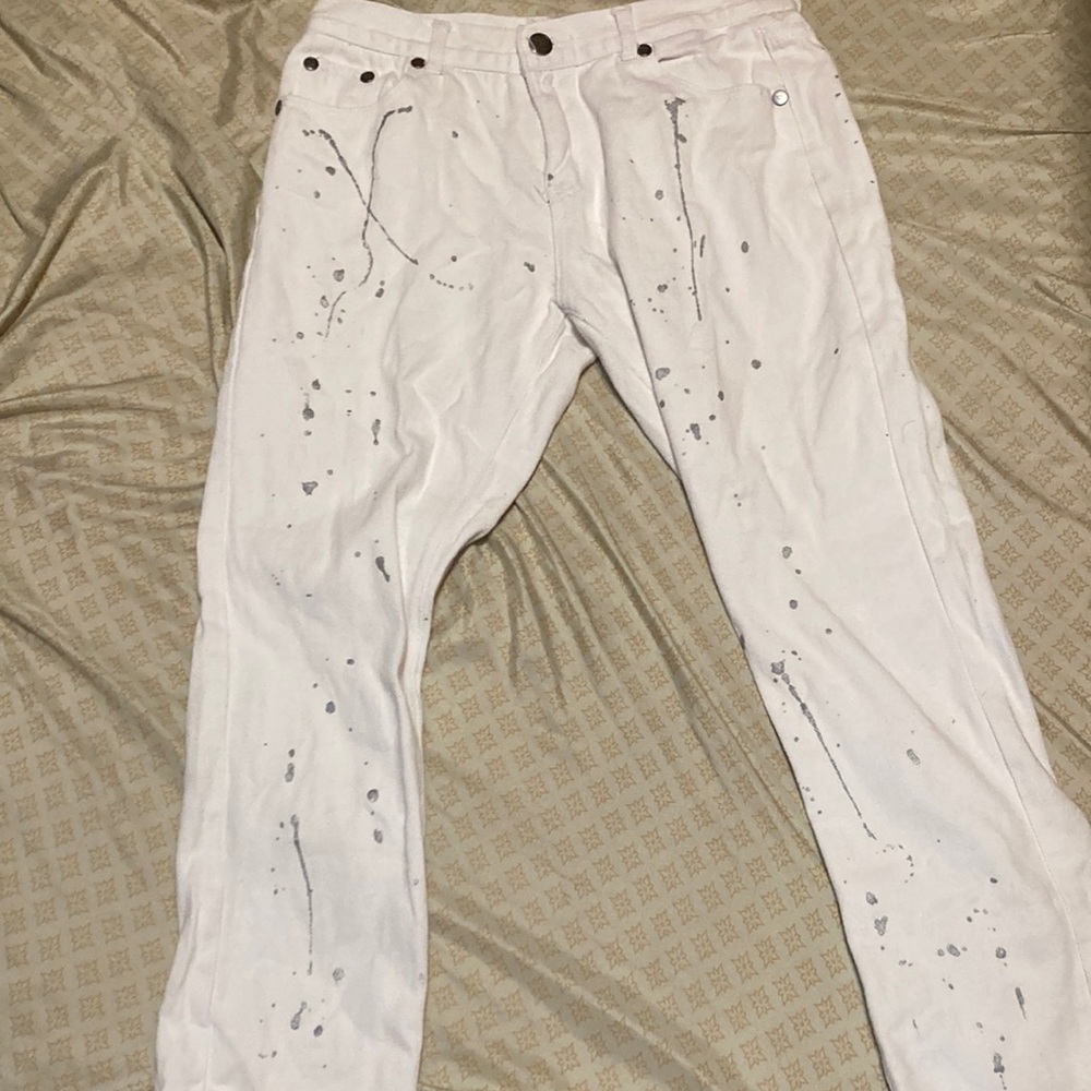 Silver splashed White jeans